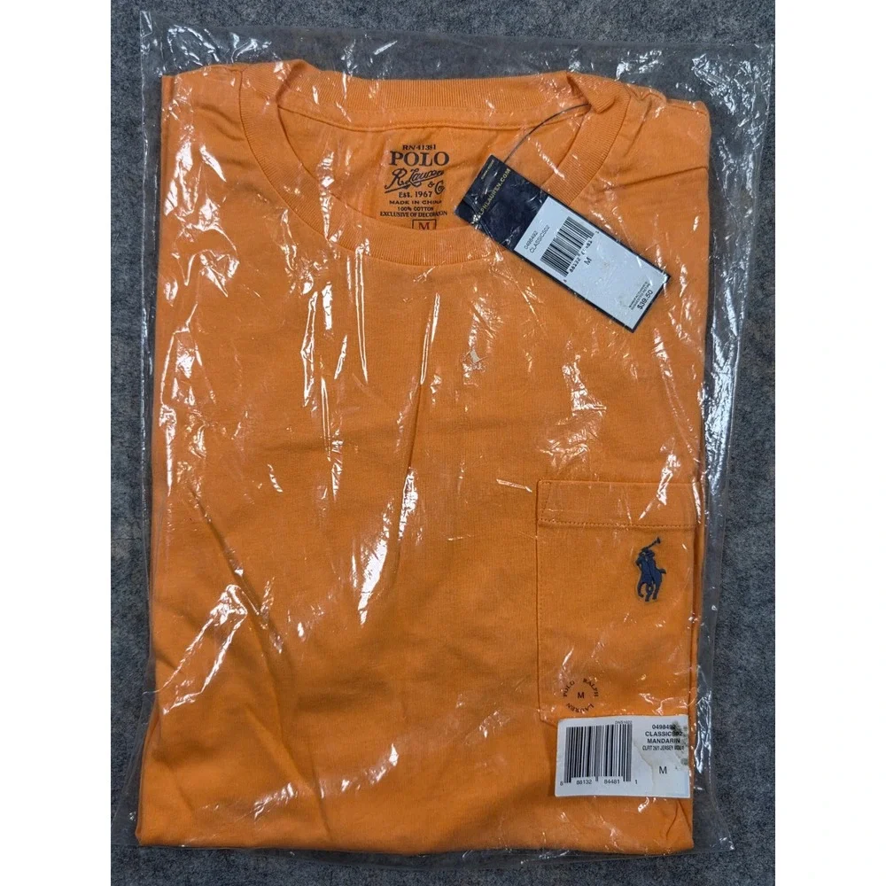 Polo Ralph Lauren Mens Mandarin Orange Cotton Shirt Classic Fit M NWT
